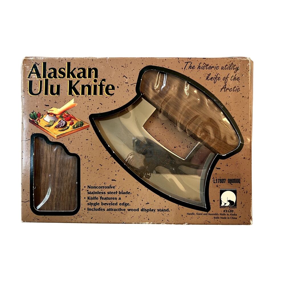 Alaskan Ulu Knife Of The Arctic New In Box Stainless Steel With Display Stand